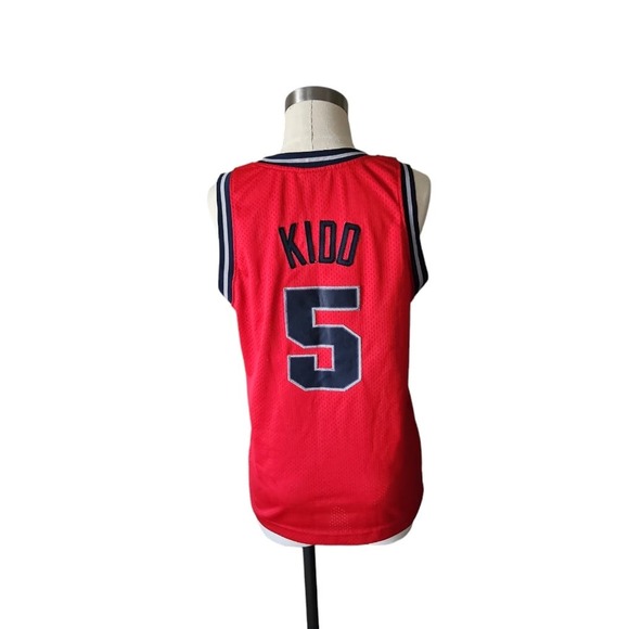 Womens Medium Throwback Jason Kidd New Jersey Red NBA Basketball Jersey 2002 - Picture 2 of 6